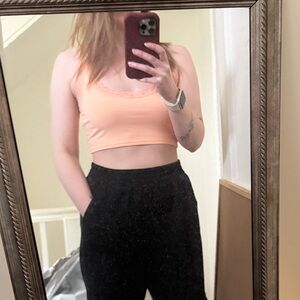 Bundle 3/$15 - American Eagle Outfitters Lace Trim Top in Orange